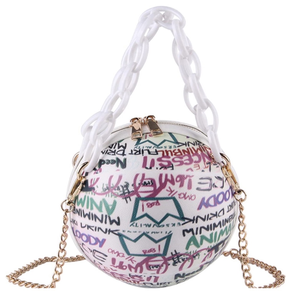 Graffiti Basketball Shaped CrossBody Purse